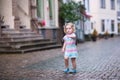 Little girl in a city Royalty Free Stock Photo