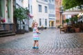 Little girl in a city Royalty Free Stock Photo