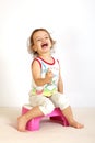 A little girl cleans teeth. Royalty Free Stock Photo