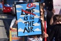  Youth Climate Change strike #FridaysforFuture. A little girl in a climate change protest on Friday 20 September 2019