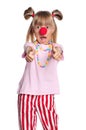 Little girl with clown nose Royalty Free Stock Photo