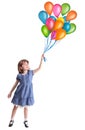 Little girl with colorful balloons