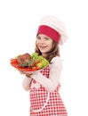 Little girl cook with big turkey drumstick Royalty Free Stock Photo