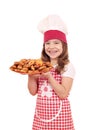 Little girl cook with bruschette