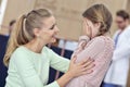 Little girl is crying while with her mother at a doctor on consultation Royalty Free Stock Photo