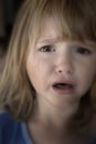 Little Girl Crying with Tears Royalty Free Stock Photo