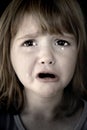 Little Girl Crying with Tears Royalty Free Stock Photo