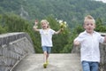 Little girl with daisies in her hair Royalty Free Stock Photo