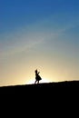 Little girl dancing on hill Royalty Free Stock Photo