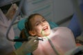 Little girl at dentist office