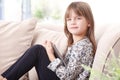 Little girl with digital tablet Royalty Free Stock Photo