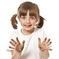 Little girl with dirty hand