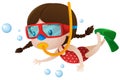 Little girl diving under the sea Royalty Free Stock Photo