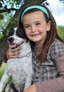 Little girl and dog Royalty Free Stock Photo