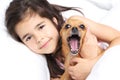 Little girl with dog Royalty Free Stock Photo