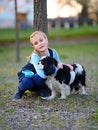 Little girl with dog