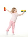 Little girl doing sport exercises Royalty Free Stock Photo