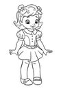 Little girl doll dress illustration coloring