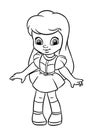 Little girl doll pink dress illustration character coloring