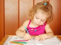 Little girl drawing Royalty Free Stock Photo