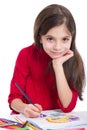 Little girl drawing Royalty Free Stock Photo