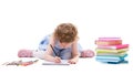 Little Girl Drawing Royalty Free Stock Photo