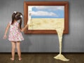 Little girl drawing picture Royalty Free Stock Photo
