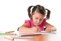 Little girl drawing pictures Royalty Free Stock Photo