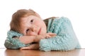 The little girl dreams isolated Royalty Free Stock Photo