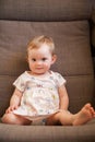 Little girl in a dress with butterflies Royalty Free Stock Photo