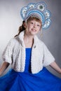 A little girl dressed as Snow Maiden Royalty Free Stock Photo