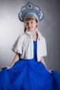 A little girl dressed as Snow Maiden Royalty Free Stock Photo