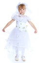 Little girl dressed as a white princess. Royalty Free Stock Photo