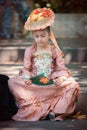 Little girl dressed in Victorian clothes Royalty Free Stock Photo