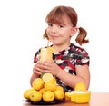 Little girl drink lemonade Royalty Free Stock Photo