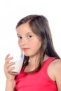 A little girl is drinking a glass of milk Royalty Free Stock Photo