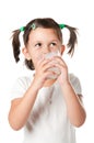 Little girl drinking milk Royalty Free Stock Photo