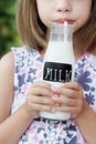 Little Girl Drinking Milk Royalty Free Stock Photo