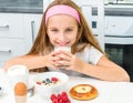 Little girl drinking milk Royalty Free Stock Photo