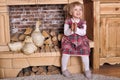 Little girl with ducklings Royalty Free Stock Photo