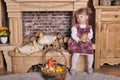 Little girl with ducklings Royalty Free Stock Photo