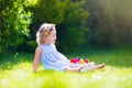 Little girl on Easter egg hunt Royalty Free Stock Photo