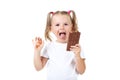 Little girl eating chocolate Royalty Free Stock Photo