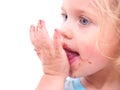 A little girl eating a cookie Royalty Free Stock Photo