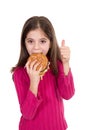 Little girl eating hamburger Royalty Free Stock Photo