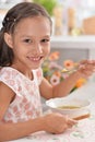 Little girl eating soup Royalty Free Stock Photo