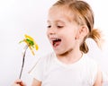 Little girl eating vegetable salad Royalty Free Stock Photo