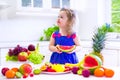 Little girl eating water melon Royalty Free Stock Photo