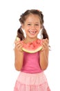 Little girl eating watermelon Royalty Free Stock Photo