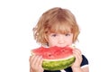 Little girl eating watermelon Royalty Free Stock Photo